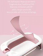 Little Mom Cadita Lemon Bathtub Pink pliabila cu margini rotunjite dop evacuare senzor temperatura