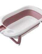 Little Mom Cadita Lemon Bathtub Pink pliabila cu margini rotunjite dop evacuare senzor temperatura