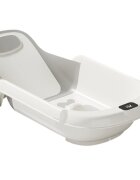 Little Mom Cadita pentru bebelusi Aqua Grow Grey cu spatar reglabil cu 4 unghiuri de inclinare suport de dus integrat sistem de blocare triunghiular dimensiune 75 x 20 x 39 cm