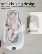 Little Mom Cadita pentru bebelusi Aqua Grow Grey cu spatar reglabil cu 4 unghiuri de inclinare suport de dus integrat sistem de blocare triunghiular dimensiune 75 x 20 x 39 cm