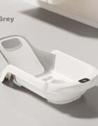 Little Mom Cadita pentru bebelusi Aqua Grow Grey cu spatar reglabil cu 4 unghiuri de inclinare suport de dus integrat sistem de blocare triunghiular dimensiune 75 x 20 x 39 cm