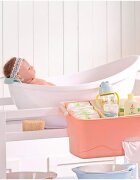 Little Mom Cadita pentru bebelusi Egg Blue cu forma ergonomica suprafata antiderapanta protectie spate margini rotunjite varsta recomandata 0 luni+