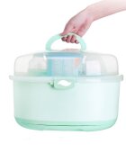 Little Mom Cutie depozitare si uscare biberoane Storage Box Green portabila cu maner colector de apa detasabil fara bpa dimensiune 33 x 26 cm