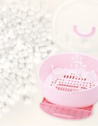 Little Mom Cutie depozitare si uscare biberoane Storage Box Pink portabila cu maner colector de apa detasabil fara bpa dimensiune 33 x 26 cm