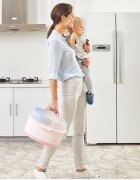 Little Mom Cutie depozitare si uscare biberoane Storage Box Pink portabila cu maner colector de apa detasabil fara bpa dimensiune 33 x 26 cm