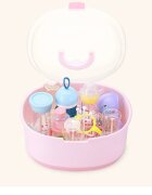 Little Mom Cutie depozitare si uscare biberoane Storage Box Pink portabila cu maner colector de apa detasabil fara bpa dimensiune 33 x 26 cm