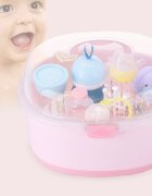 Little Mom Cutie depozitare si uscare biberoane Storage Box Pink portabila cu maner colector de apa detasabil fara bpa dimensiune 33 x 26 cm