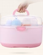 Little Mom Cutie depozitare si uscare biberoane Storage Box Pink portabila cu maner colector de apa detasabil fara bpa dimensiune 33 x 26 cm