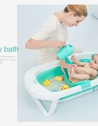 Little Mom Hamac cadita Baby Bath Tub Bear Mint moale versatila cu uscare rapida varsta 0-6 luni