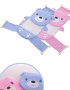 Little Mom Hamac cadita Cute Bear Pink forma ergonomica material moale cu sistem prindere facil dimensiuni 58 x 68 cm