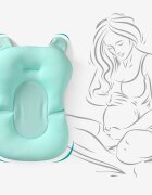 Little Mom Hamac cadita pentru copii Bear Bath cushion Mint design ergonomic cu centuri de fixare compatibilitate universala dimensiune 47 x 34 x 6 cm