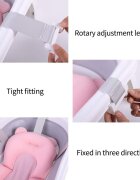 Little Mom Hamac cadita pentru copii Bear Bath cushion Pink design ergonomic cu centuri de fixare compatibilitate universala dimensiune 47 x 34 x 6 cm