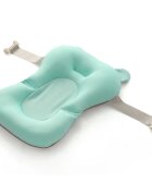 Little Mom Hamac de baie pentru copii design ergonomic cu fixare pe cadita in clipsuri laterale material cu uscare rapida umplut cu bilute mici de poliester dimensiune 76 x 51 cm Baby Green