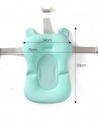 Little Mom Hamac de baie pentru copii design ergonomic cu fixare pe cadita in clipsuri laterale material cu uscare rapida umplut cu bilute mici de poliester dimensiune 76 x 51 cm Baby Green