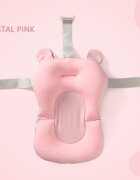 Little Mom Hamac de baie pentru copii design ergonomic cu fixare pe cadita in clipsuri laterale material cu uscare rapida umplut cu bilute mici de poliester dimensiune 76 x 51 cm Baby Pink