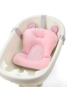Little Mom Hamac de baie pentru copii design ergonomic cu fixare pe cadita in clipsuri laterale material cu uscare rapida umplut cu bilute mici de poliester dimensiune 76 x 51 cm Baby Pink