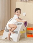 Little Mom Inaltator For Kids Blue pliabil cu doua trepte picioare antiderapante dimensiuni 39.2 x 38.6 x 36.2 cm