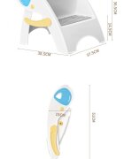 Little Mom Inaltator For Kids Blue pliabil cu doua trepte picioare antiderapante dimensiuni 39.2 x 38.6 x 36.2 cm