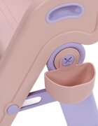Little Mom Inaltator pliabil cu doua trepte pentru copii FoldStep Baby Pink design compact si ergonomic cu maner integrat si accesoriu practic detasabil