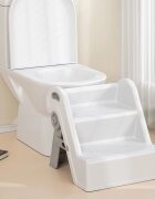 Little Mom Inaltator pliabil cu doua trepte pentru copii FoldStep Baby White design compact si ergonomic cu maner integrat si accesoriu practic detasabil