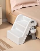 Little Mom Inaltator pliabil cu doua trepte pentru copii FoldStep Baby White design compact si ergonomic cu maner integrat si accesoriu practic detasabil