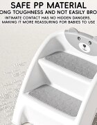 Little Mom Inaltator pliabil cu doua trepte pentru copii Grey design minimalist cu manere ergonomice dimensiune 32 x 33 x 35 cm