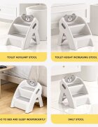 Little Mom Inaltator pliabil cu doua trepte pentru copii Grey design minimalist cu manere ergonomice dimensiune 32 x 33 x 35 cm