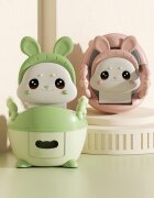 Little Mom Olita bebelusi Cute Rabbit Green cu adaptor moale din spuma PU vas colector detasabil baza anti-alunecare protectie antistropire spatar ergonomic