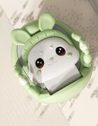 Little Mom Olita bebelusi Cute Rabbit Green cu adaptor moale din spuma PU vas colector detasabil baza anti-alunecare protectie antistropire spatar ergonomic