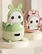 Little Mom Olita bebelusi Cute Rabbit Green cu adaptor moale din spuma PU vas colector detasabil baza anti-alunecare protectie antistropire spatar ergonomic