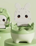 Little Mom Olita bebelusi Cute Rabbit Green cu adaptor moale din spuma PU vas colector detasabil baza anti-alunecare protectie antistropire spatar ergonomic