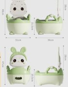 Little Mom Olita bebelusi Cute Rabbit Green cu adaptor moale din spuma PU vas colector detasabil baza anti-alunecare protectie antistropire spatar ergonomic
