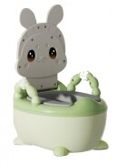 Little Mom Olita bebelusi Cute Rabbit Green cu adaptor moale din spuma PU vas colector detasabil baza anti-alunecare protectie antistropire spatar ergonomic