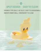 Little Mom Olita copii Yellow Duck cu adaptor din spuma PU cu compartiment de colectare detasabil capac rabatabil cu functie de spatar manere spatar ergonomic protectie antistropire zone antiderapante