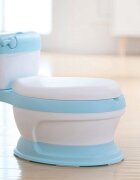 Little Mom Olita educationala pentru copii Simulation Potty Blue design realist ergonomic colac moale PVC vas colector detasabil dimensiune 44 x 30 x 36 cm
