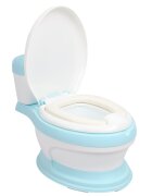 Little Mom Olita educationala pentru copii Simulation Potty Blue design realist ergonomic colac moale PVC vas colector detasabil dimensiune 44 x 30 x 36 cm