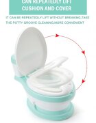 Little Mom Olita educationala pentru copii Simulation Potty Green design realist ergonomic colac moale PVC vas colector detasabil dimensiune 44 x 30 x 36 cm