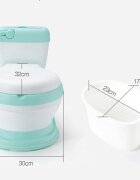 Little Mom Olita educationala pentru copii Simulation Potty Green design realist ergonomic colac moale PVC vas colector detasabil dimensiune 44 x 30 x 36 cm