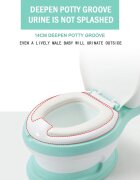 Little Mom Olita educationala pentru copii Simulation Potty Green design realist ergonomic colac moale PVC vas colector detasabil dimensiune 44 x 30 x 36 cm