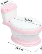 Little Mom Olita educationala pentru copii Simulation Potty Pink design realist ergonomic colac moale PVC vas colector detasabil dimensiune 44 x 30 x 36 cm