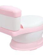 Little Mom Olita educationala pentru copii Simulation Potty Pink design realist ergonomic colac moale PVC vas colector detasabil dimensiune 44 x 30 x 36 cm