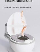 Little Mom Olita muzicala copii My First Toilet Green model educativ design realist tip minitoaleta adaptor moale din spuma PU capac rabatabil vas colector detasabil suport pentru hartie igienica