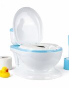 Little Mom Olita muzicala pentru copii Blue model educativ design realist tip minitoaleta adaptor moale din spuma PU capac rabatabil vas colector detasabil