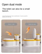 Little Mom Olita muzicala pentru copii HappyFlush Grey model educativ cu design realist tip minitoaleta cu adaptor moale din spuma PU vas colector detasabil suport pentru hartie igienica