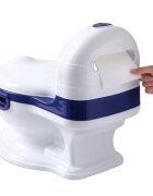 Little Mom Olita pentru copii Baby Potty Grey model realist cu vas colector detasabil suport pentru servetele capac rabatabil cu functie de spatar ergonomic manere de sustinere si baza antiderapanta