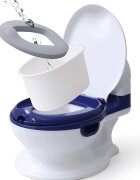 Little Mom Olita pentru copii Baby Potty Grey model realist cu vas colector detasabil suport pentru servetele capac rabatabil cu functie de spatar ergonomic manere de sustinere si baza antiderapanta