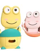 Little Mom Olita pentru copii Cute Yellow Frog cu manere de sustinere colac moale din spuma PU capac rabatabil si vas colector detasabil dimensiune 36 x 31 x 48.5 cm