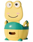 Little Mom Olita pentru copii Cute Yellow Frog cu manere de sustinere colac moale din spuma PU capac rabatabil si vas colector detasabil dimensiune 36 x 31 x 48.5 cm