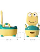 Little Mom Olita pentru copii Cute Yellow Frog cu manere de sustinere colac moale din spuma PU capac rabatabil si vas colector detasabil dimensiune 36 x 31 x 48.5 cm
