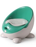 Little Mom Olita pentru copii First Class Aqua-Green cu adaptor moale din spuma PU spatar ergonomic vas colector detasabil picioruse antiderapante dimensiune 32 x 34 x 30 cm
